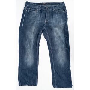 Helix Jeans Men’s Straight Leg Denim 36x30 (Fits 38x31) Flap Embroidered Pockets